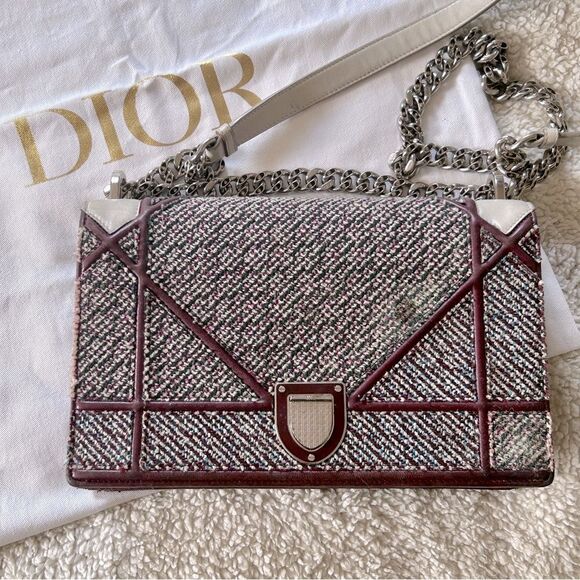 Dior Handbags - Dior Tweed Diorama Shoulder Bag w/ COA